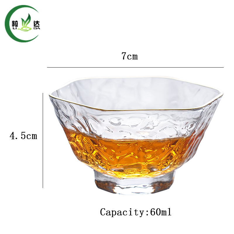 60ml Heat Resistant High Quality Glass Tea Cup With Hexagon Shaped